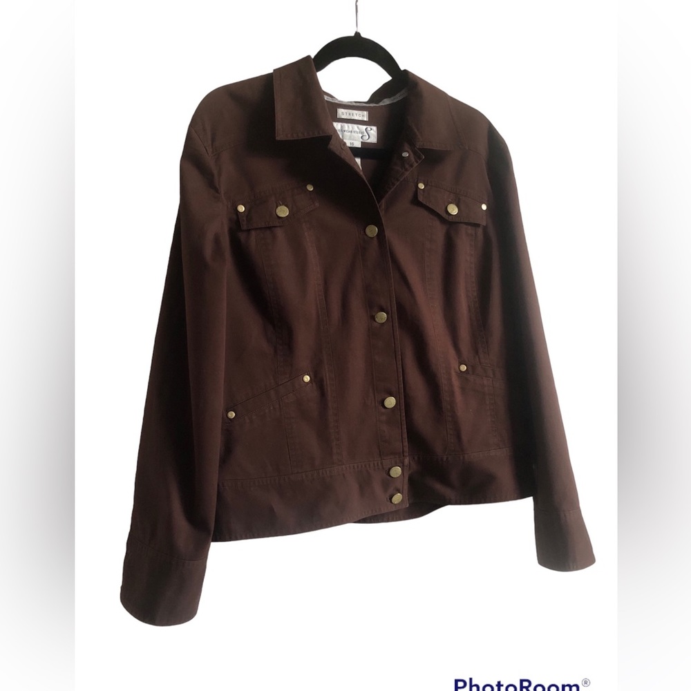 Jones Wear Studio Chocolate Brown Jean Jacket